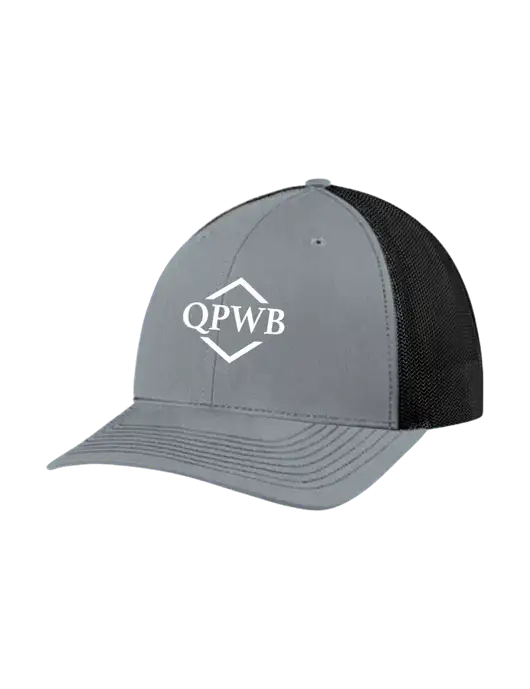 Richardson Adjustable Snapback Original 112 Trucker Cap Heather Grey w/Black Mesh w/QPWB Logo