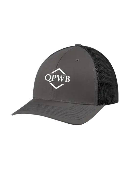 Richardson Adjustable Snapback Original 112 Trucker Cap Dark Grey w/Black Mesh w/QPWB Logo