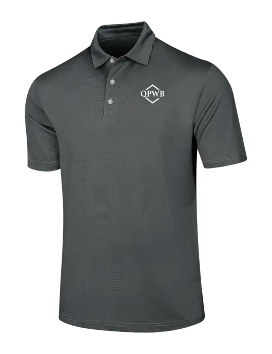 Callaway Black Fine Line Stripe Polo w/QPWB Logo
