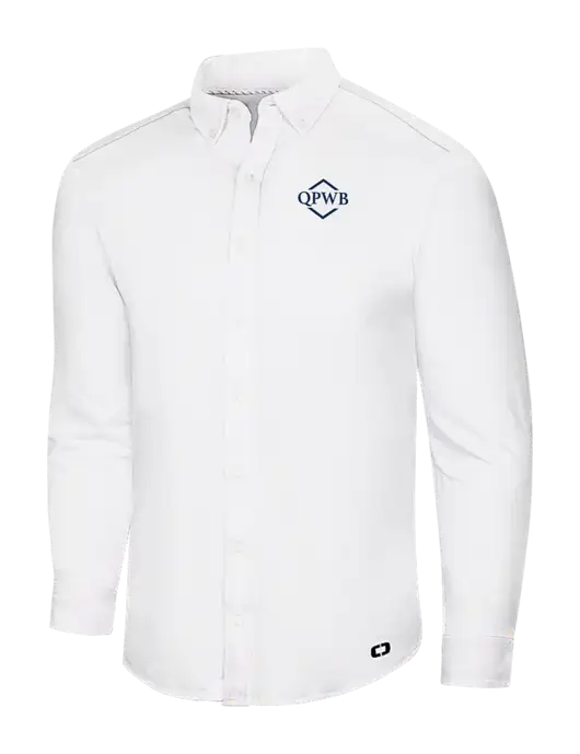 OGIO Bright White Modern Code Stretch Button-Up Shirt w/QPWB Logo