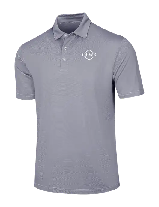 Callaway Navy Fine Line Stripe Polo w/QPWB Logo