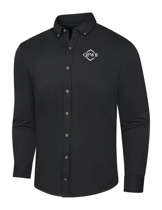 OGIO Blacktop Modern Code Stretch Button-Up Shirt w/QPWB Logo