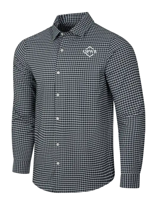 Dark Grey/White City Stretch Shirt w/QPWB Logo