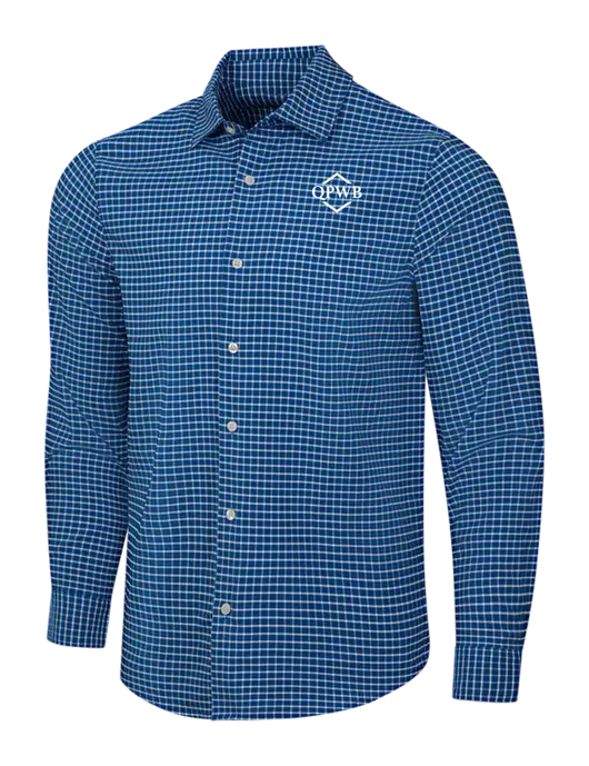 Navy/White City Stretch Shirt w/QPWB Logo