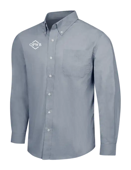 Navy Frost Crosshatch Easy Care Shirt w/QPWB Logo