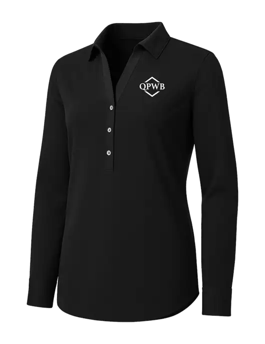 Womens Black City Stretch Shirt w/QPWB Logo