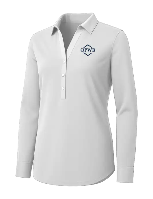 Womens White City Stretch Shirt w/QPWB Logo