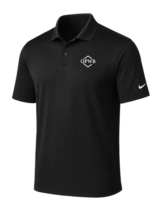 NIKE Black Victory Solid Polo w/QPWB Logo