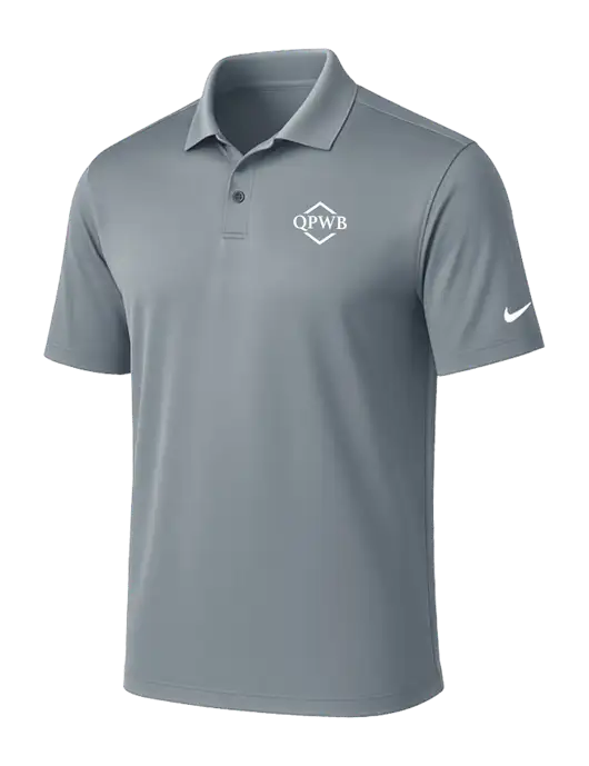 NIKE Medium Grey Victory Solid Polo w/QPWB Logo