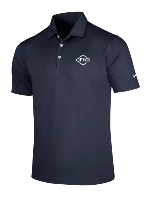 NIKE Dark Navy Dri-Fit Vertical Mesh Polo w/QPWB Logo