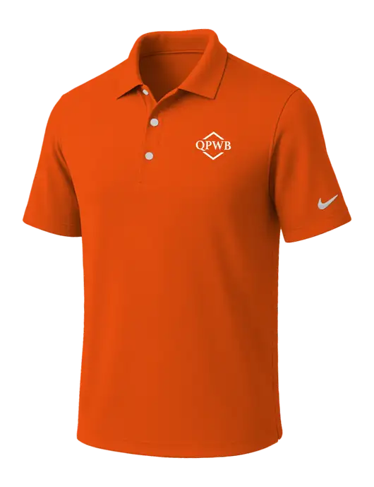 NIKE Orange Dri-Fit Micro Pique Polo w/QPWB Logo