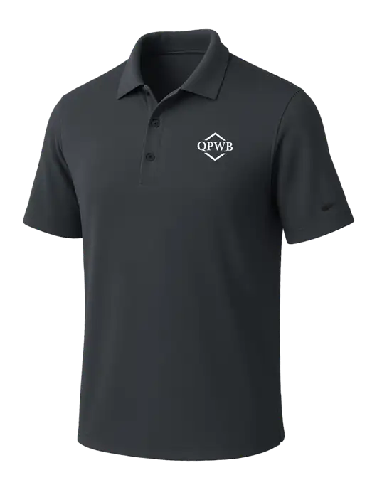 NIKE Dark Grey Dri-Fit Micro Pique Polo w/QPWB Logo