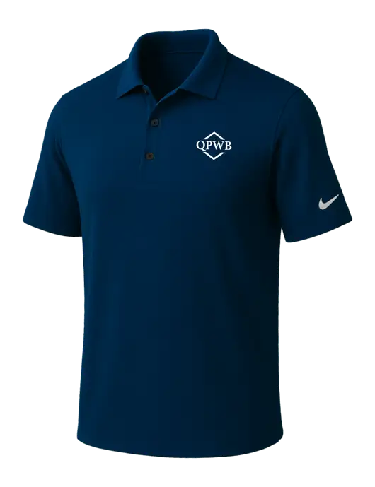 NIKE Navy Dri-Fit Micro Pique Polo w/QPWB Logo