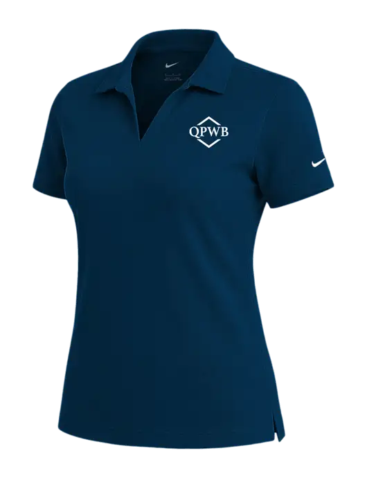 NIKE Navy Womens Dri-Fit Micro Pique Polo w/QPWB Logo