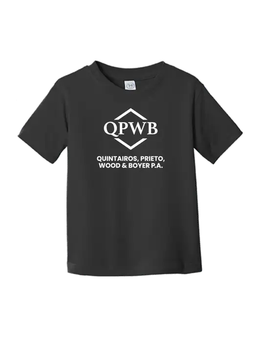 Rabbit Skins Black Toddler Fine Jersey Tee w/QPWB Logo
