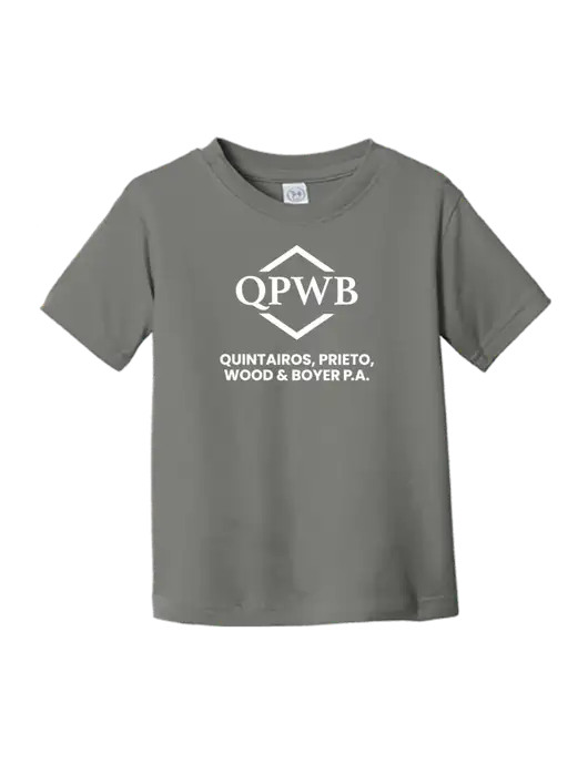 Rabbit Skins Charcoal Toddler Fine Jersey Tee w/QPWB Logo