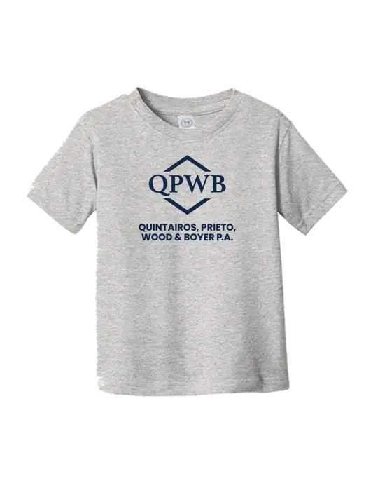 Rabbit Skins Light Grey Heather Toddler Fine Jersey Tee w/QPWB Logo