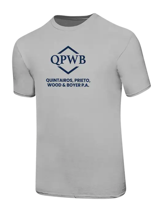 Ring Spun Silver 4.5 oz T-Shirt w/QPWB Logo