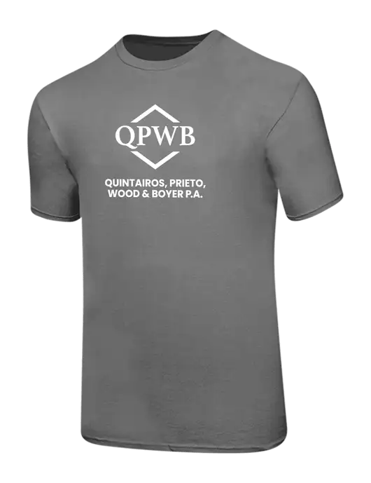 Ring Spun Medium Grey 4.5 oz T-Shirt w/QPWB Logo
