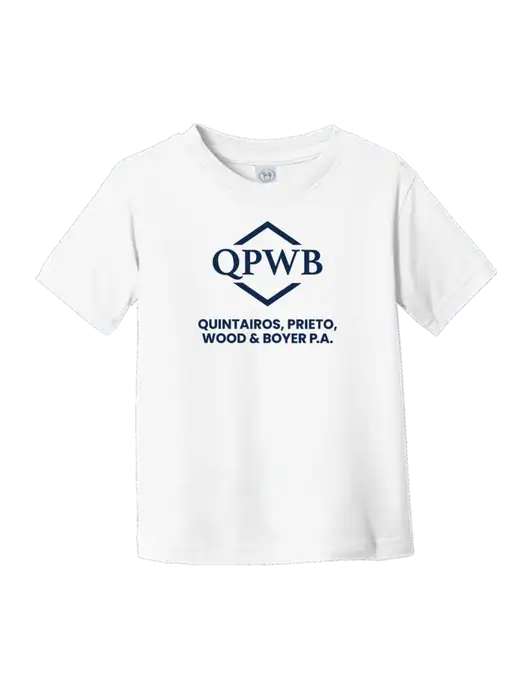 Rabbit Skins White Toddler Fine Jersey Tee w/QPWB Logo