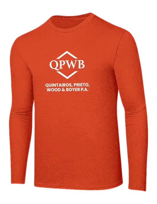 Ring Spun Orange 4.5 oz Long Sleeve T-Shirt w/QPWB Logo