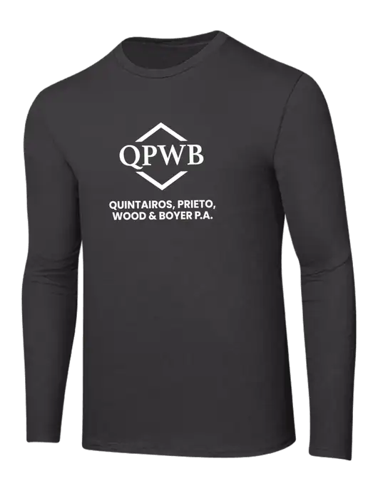 Ring Spun Charcoal 4.5 oz Long Sleeve T-Shirt w/QPWB Logo