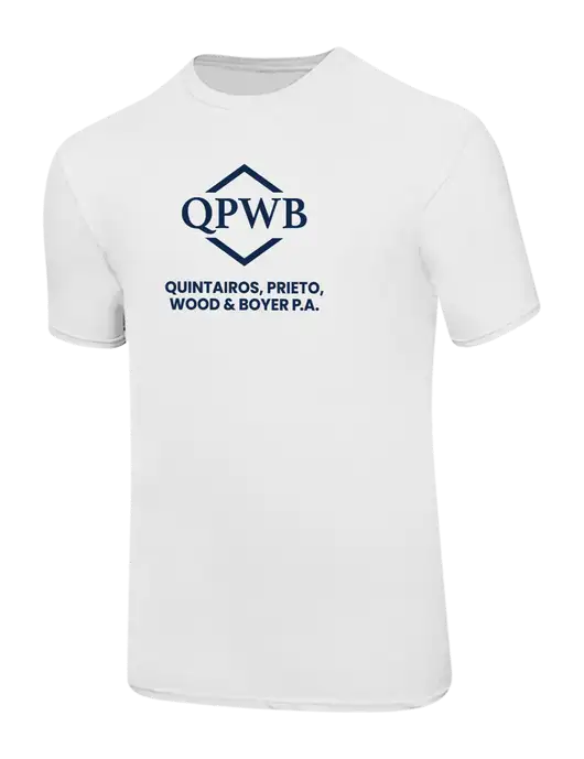 Ring Spun White 4.5 oz T-Shirt w/QPWB Logo