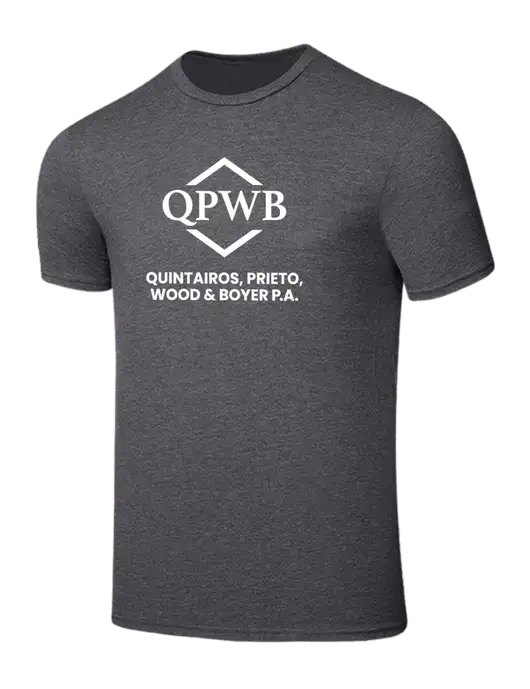 Seriously Soft Heathered Charcoal T-Shirt w/QPWB Logo