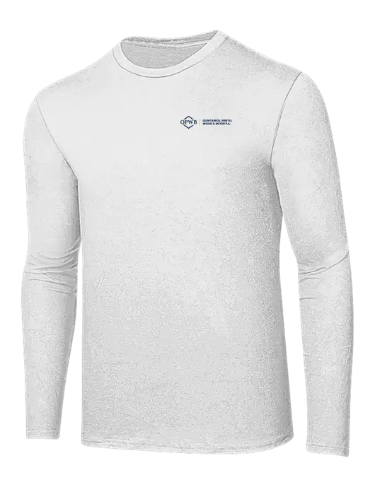 Ring Spun White 4.5 oz Long Sleeve T-Shirt w/QPWB Logo