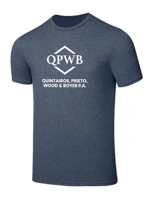 Seriously Soft Heathered Navy T-Shirt w/QPWB Logo