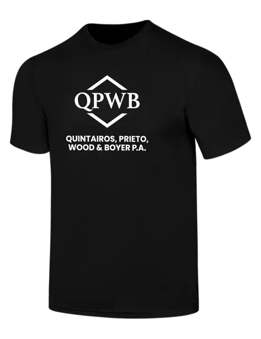 Simply Soft Black 4.5oz  Poly/Combed Ring Spun Cotton T-Shirt w/QPWB Logo