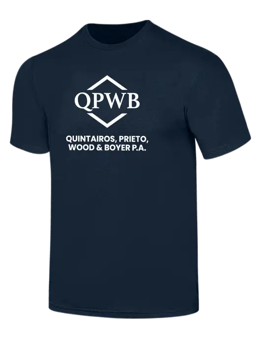 Simply Soft Navy 4.5oz  Poly/Combed Ring Spun Cotton T-Shirt w/QPWB Logo