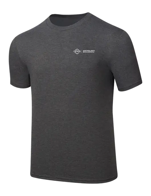 Simply Soft Heathered Charcoal 4.5oz  Poly/Combed Ring Spun Cotton T-Shirt w/QPWB Logo