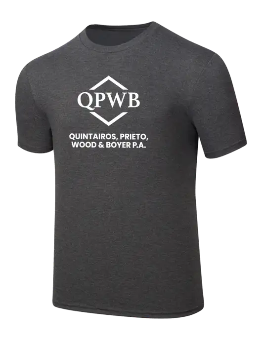 Simply Soft Heathered Charcoal 4.5oz  Poly/Combed Ring Spun Cotton T-Shirt w/QPWB Logo