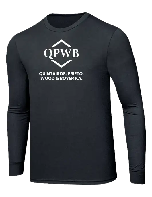 Simply Soft Long Sleeve Black Frost 4.5 oz, Poly/Combed Ring Spun Cotton T-Shirt w/QPWB Logo