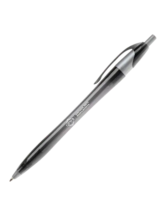 Novella Translucent Black/Silver Jewel Pen - Blue Ink w/QPWB Logo