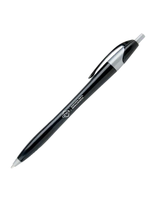 Novella Black/Silver Corporate Pen - Blue Ink w/QPWB Logo