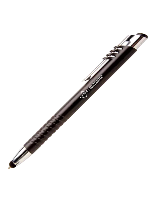 Schirhart Black Stylus Pen - Blue Ink w/QPWB Logo