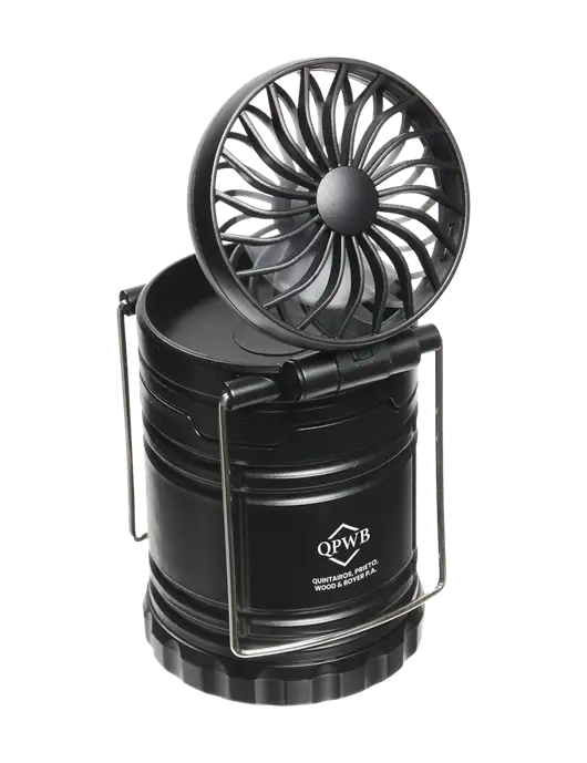 Black Retro Lantern with Fan w/QPWB Logo