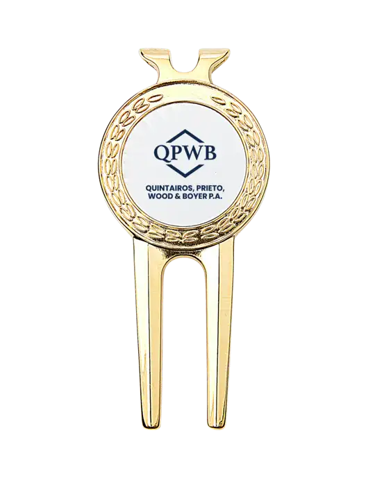 Gold Divot Tool, 1.5 x 3 w/QPWB Logo