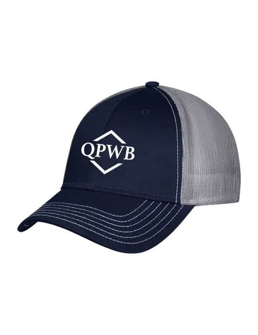 Navy & Grey Mesh Trucker Cap Snap Back w/QPWB Logo
