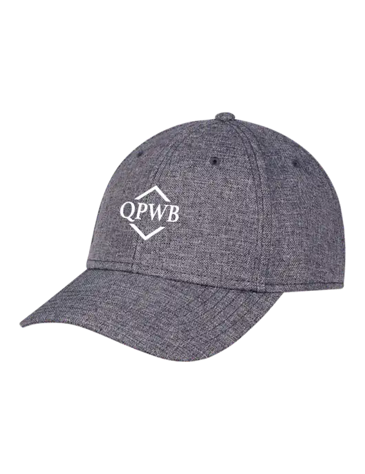 Heather Charcoal Structured Linen Look Cap Hook & Loop w/QPWB Logo