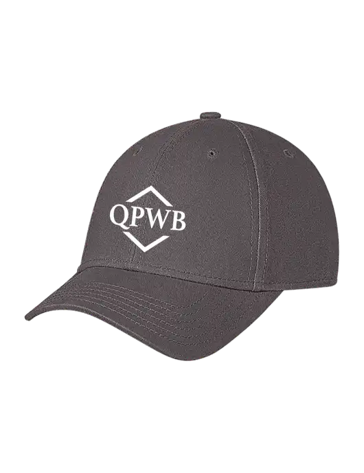 Medium Dark Grey Structured Soft Snap Closure Hook & Loop Cap w/QPWB Logo