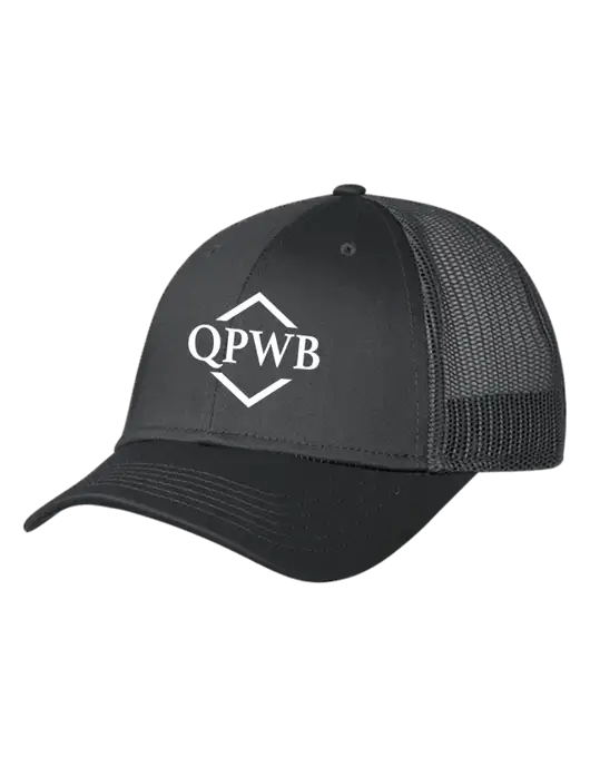 Charcoal Mesh Trucker Cap Snap Back w/QPWB Logo