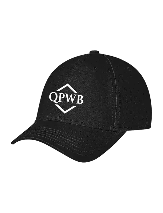 Black Structured Soft Snap Closure Hook & Loop Cap w/QPWB Logo