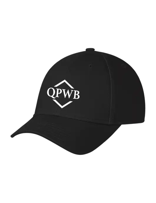 Black Structured Cap Hook & Loop w/QPWB Logo
