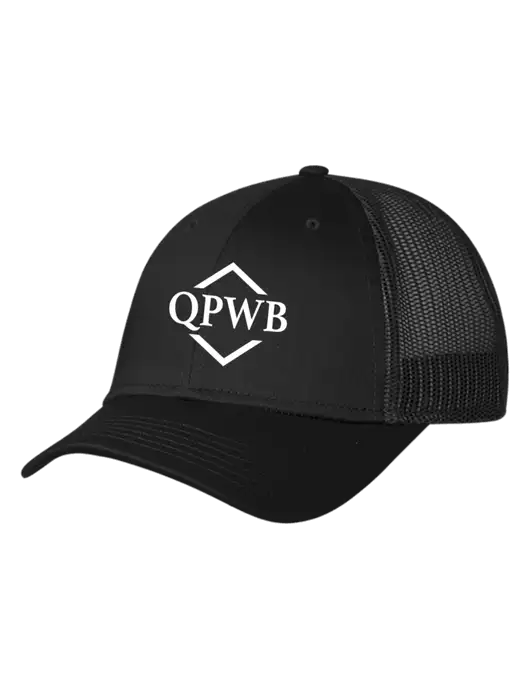 Black Mesh Trucker Cap Snap Back w/QPWB Logo