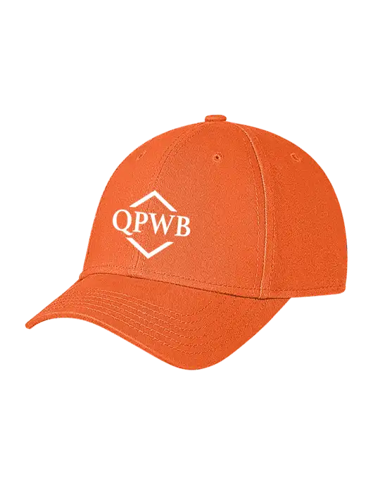 Orange Structured Soft Snap Closure Hook & Loop Cap w/QPWB Logo