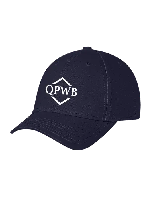 Navy Structured Soft Snap Closure Hook & Loop Cap w/QPWB Logo