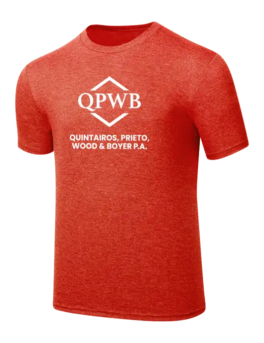 Simply Soft Dark Orange Heathered 4.5oz  Poly/Combed Ring Spun Cotton T-Shirt w/QPWB Logo
